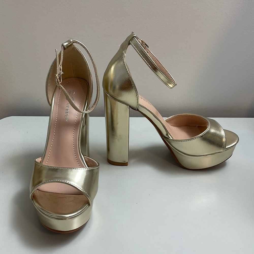 Forever gold platform shoes